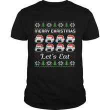 Load image into Gallery viewer, MERRY CHRISTMAS LETS CATS HAT T-Shirt, Ladies T-Shirt, LongSleeve, Sweatshirt, Hoodie 2D
