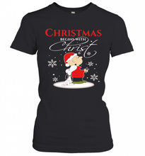 Load image into Gallery viewer, MERRY CHRISTMAS SNOOPY AND CHARLIE BROWN BEGINS WITH CHRIST T-Shirt, Ladies T-Shirt, LongSleeve, Sweatshirt, Hoodie 2D
