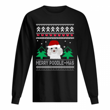 Load image into Gallery viewer, MERRY POODLE MAS CHRISTMAS T-Shirt, Ladies T-Shirt, LongSleeve, Sweatshirt, Hoodie 2D
