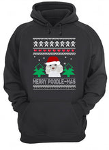 Load image into Gallery viewer, MERRY POODLE MAS CHRISTMAS T-Shirt, Ladies T-Shirt, LongSleeve, Sweatshirt, Hoodie 2D
