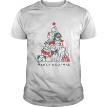 Load image into Gallery viewer, Merry Woofmas Funny Dogs Christmas Tree Xmas T-Shirt, Ladies T-Shirt, LongSleeve, Sweatshirt, Hoodie 2D

