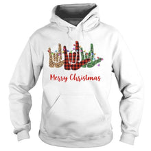 Load image into Gallery viewer, Merry Christmas Hand Sign Language Leopard T-Shirt, Ladies T-Shirt, LongSleeve, Sweatshirt, Hoodie 2D
