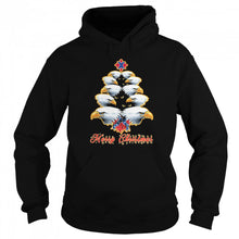 Load image into Gallery viewer, MERRY CHRISTMAS TREE EAGLES BRITISH FLAG T-Shirt, Ladies T-Shirt, LongSleeve, Sweatshirt, Hoodie 2D
