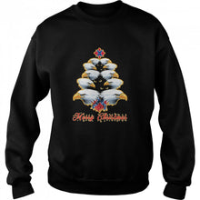 Load image into Gallery viewer, MERRY CHRISTMAS TREE EAGLES BRITISH FLAG T-Shirt, Ladies T-Shirt, LongSleeve, Sweatshirt, Hoodie 2D
