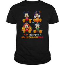Load image into Gallery viewer, Mickey Mouse Disney Halloween And Merry Christmas Happy Hallothanksmas 2020 T-Shirt, Ladies T-Shirt, LongSleeve, Sweatshirt, Hoodie 2D
