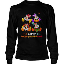 Load image into Gallery viewer, Minnie Disney Halloween And Merry Christmas Happy Hallothanksmas 2020 T-Shirt, Ladies T-Shirt, LongSleeve, Sweatshirt, Hoodie 2D
