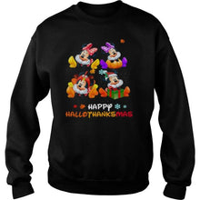 Load image into Gallery viewer, Minnie Disney Halloween And Merry Christmas Happy Hallothanksmas 2020 T-Shirt, Ladies T-Shirt, LongSleeve, Sweatshirt, Hoodie 2D
