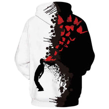 Load image into Gallery viewer, Mens Hoodies 3D Printed Black and White Patchwork Ink Jet Halloween Pattern Printing Hoodies
