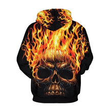 Load image into Gallery viewer, Mens Hoodies 3D Printed Fire Skull Pattern Printing Halloween Hoodies
