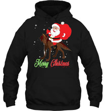 Load image into Gallery viewer, Merry Christmas Santa Claus Riding A Wolf T-Shirt, Ladies T-Shirt, LongSleeve, Hoodie 2D
