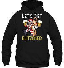 Load image into Gallery viewer, Let’s Get Blitzened Santa Claus And Reindeer Christmas T-Shirt, Ladies T-Shirt, LongSleeve, Hoodie 2D
