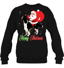 Load image into Gallery viewer, Merry Christmas Santa Claus Riding English Springer Spaniel T-Shirt, Ladies T-Shirt, LongSleeve, Hoodie 2D
