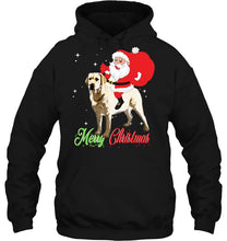 Load image into Gallery viewer, Merry Christmas Santa Claus Riding Labrador Retriever T-Shirt, Ladies T-Shirt, LongSleeve, Hoodie 2D

