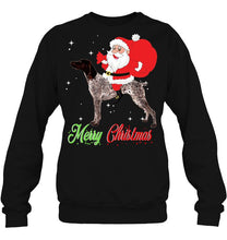 Load image into Gallery viewer, Merry Christmas Santa Claus Riding German Shorthaired Pointer T-Shirt, Ladies T-Shirt, LongSleeve, Hoodie 2D
