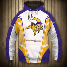 Load image into Gallery viewer, Minnesota Vikings  NFL Football Suit  3D Hoodie, 3D Zip Hoodie, 3D Sweatshirt, 3D Fleece Hoodie, 3D T-Shirt, 3D Polo T-Shirt, 3D Tank Top, 3D Bomber Jacket, 3D Long Pants, 3D Short Pants Full Print
