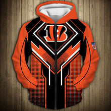 Load image into Gallery viewer, Cincinnati Bengals NFL Football Suit  3D Hoodie, 3D Zip Hoodie, 3D Sweatshirt, 3D Fleece Hoodie, 3D T-Shirt, 3D Polo T-Shirt, 3D Tank Top, 3D Bomber Jacket, 3D Long Pants, 3D Short Pants Full Print
