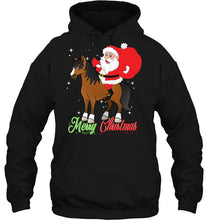 Load image into Gallery viewer, Merry Christmas Santa Claus Riding A Horse T-Shirt, Ladies T-Shirt, LongSleeve, Hoodie 2D
