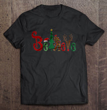 Load image into Gallery viewer, Believe Santa Claus Bigfoot Christmas Sweater T-Shirt, Ladies T-Shirt, LongSleeve, Hoodie 2D
