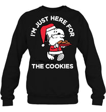Load image into Gallery viewer, I’m Just Here For The Cookies Santa Claus Snoopy Christmas T-Shirt, Ladies T-Shirt, LongSleeve, Hoodie 2D
