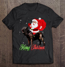 Load image into Gallery viewer, Merry Christmas Santa Claus Riding Mastiff T-Shirt, Ladies T-Shirt, LongSleeve, Hoodie 2D
