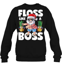 Load image into Gallery viewer, Floss Like A Boss Santa Claus Christmas T-Shirt, Ladies T-Shirt, LongSleeve, Hoodie 2D
