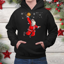 Load image into Gallery viewer, Basketball Pajamas Santa Claus Slam Dunk Christmas T-Shirt, Ladies T-Shirt, Hoodie 2D

