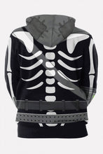Load image into Gallery viewer, Black Skeleton Fortnite Horror Halloween Hoodie
