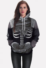 Load image into Gallery viewer, Black Skeleton Fortnite Horror Halloween Hoodie
