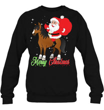 Load image into Gallery viewer, Merry Christmas Santa Claus Riding A Horse T-Shirt, Ladies T-Shirt, LongSleeve, Hoodie 2D
