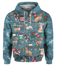 Load image into Gallery viewer, Chihuahua 3D – Christmas 3D PULLOVER FULL OVER PRINTED ZIP HOODIES 3D
