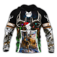 Load image into Gallery viewer, Christmas Deer Hunting SUIT Hoodie 3D, Zip Hoodie 3D, T-Shirt 3D, Sweatshirt 3D, Short Pant 3D
