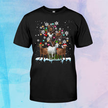 Load image into Gallery viewer, Christmas Goat On Tree Funny Santa Goat Lover T-Shirt, Ladies T-Shirt, Hoodie 2D
