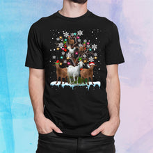 Load image into Gallery viewer, Christmas Goat On Tree Funny Santa Goat Lover T-Shirt, Ladies T-Shirt, Hoodie 2D
