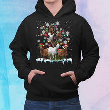Load image into Gallery viewer, Christmas Goat On Tree Funny Santa Goat Lover T-Shirt, Ladies T-Shirt, Hoodie 2D
