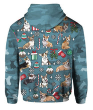 Load image into Gallery viewer, Corgi 3D – Christmas 3D PULLOVER FULL OVER PRINTED ZIP HOODIES 3D
