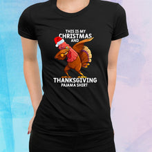 Load image into Gallery viewer, Dabbing Turkey Pajama Thanksgiving Funny Christmas Gifts Tee T-Shirt, Ladies T-Shirt, Hoodie 2D
