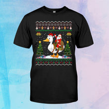 Load image into Gallery viewer, Duck Ugly Xmas Santa Riding Duck Christmas T-Shirt, Ladies T-Shirt, Hoodie 2D
