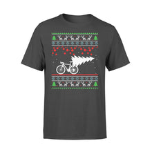 Load image into Gallery viewer, Bicycle With Christmas Ugly Tree T-Shirt, Ladies T-Shirt 2D
