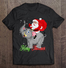 Load image into Gallery viewer, Merry Christmas Santa Claus Riding A Elephant T-Shirt, Ladies T-Shirt, LongSleeve, Hoodie 2D
