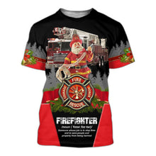 Load image into Gallery viewer, Firefighter Christmas 3D All Over Printed Clothes SUIT Hoodie 3D, Zip Hoodie 3D, T-Shirt 3D, Sweatshirt 3D, Short Pant 3D
