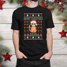 Load image into Gallery viewer, Funny Cat Wearing Merry Christmas 2020 Xmas Day 2020 T-Shirt, Ladies T-Shirt, Hoodie 2D

