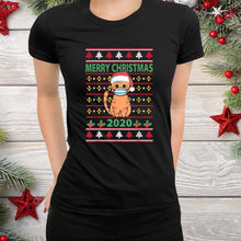 Load image into Gallery viewer, Funny Cat Wearing Merry Christmas 2020 Xmas Day 2020 T-Shirt, Ladies T-Shirt, Hoodie 2D
