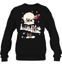Load image into Gallery viewer, Boston Terrier Santa Claus’s Reindeer Christmas T-Shirt, Ladies T-Shirt, LongSleeve, Hoodie 2D
