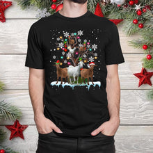 Load image into Gallery viewer, Goat On Tree Funny Santa Goat Lover Christmas T-Shirt, Ladies T-Shirt, Hoodie 2D
