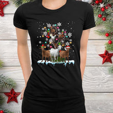 Load image into Gallery viewer, Goat On Tree Funny Santa Goat Lover Christmas T-Shirt, Ladies T-Shirt, Hoodie 2D
