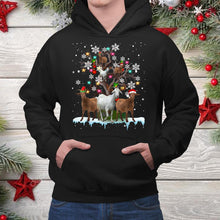 Load image into Gallery viewer, Goat On Tree Funny Santa Goat Lover Christmas T-Shirt, Ladies T-Shirt, Hoodie 2D
