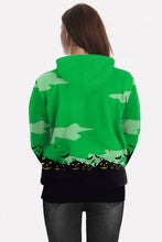 Load image into Gallery viewer, Green Pumpkin Print Horror Halloween Hoodie
