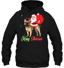 Load image into Gallery viewer, Merry Christmas Santa Claus Riding French Bulldog T-Shirt, Ladies T-Shirt, LongSleeve, Hoodie 2D
