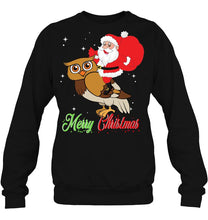 Load image into Gallery viewer, Merry Christmas Santa Claus Riding A Owl T-Shirt, Ladies T-Shirt, LongSleeve, Hoodie 2D
