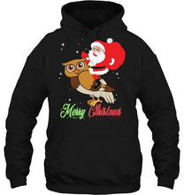 Load image into Gallery viewer, Merry Christmas Santa Claus Riding A Owl T-Shirt, Ladies T-Shirt, LongSleeve, Hoodie 2D
